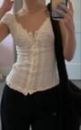 Frill Trim Eyelet Lace Blouse