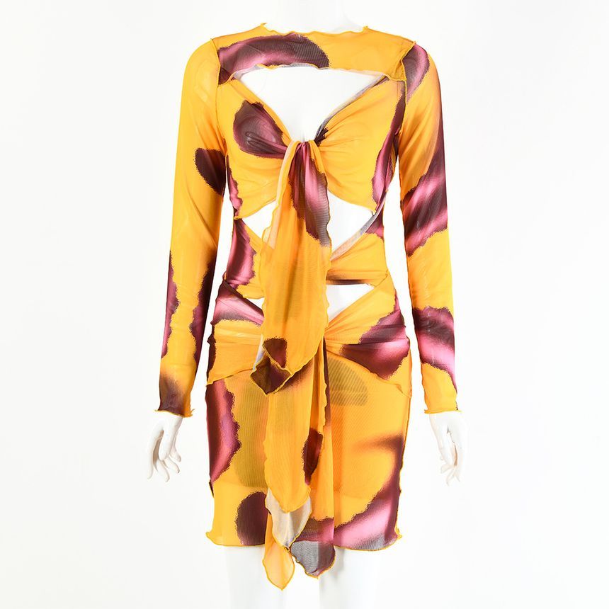 Through Cutout-Front Mini Dress | YesStyle