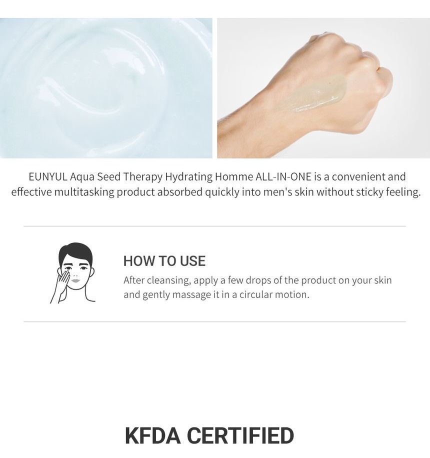 Buy EUNYUL - Aqua Seed Therapy Hydrating All-In-One Homme in Bulk