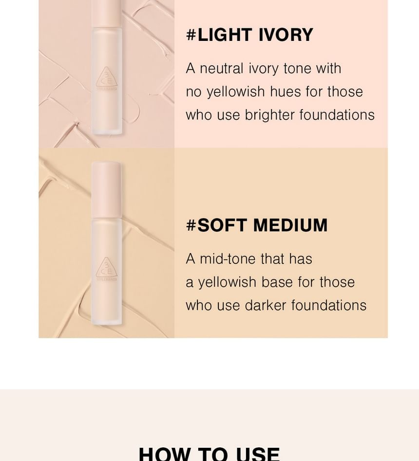 3CE - Skin Fit Cover Liquid Concealer - 3 Colors