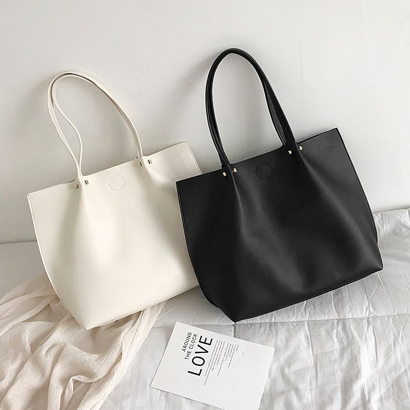 plain leather tote bag