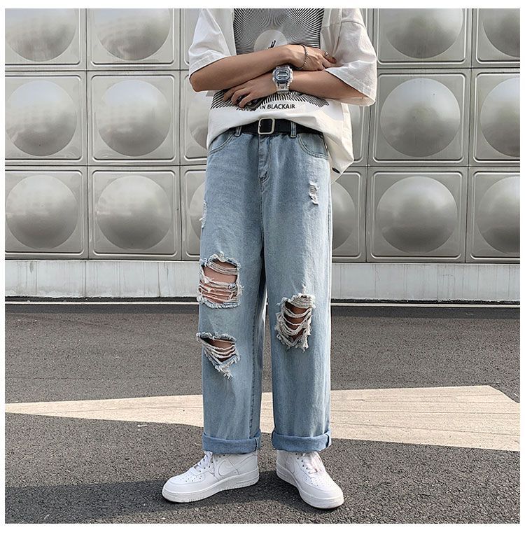 distressed baggy jeans men