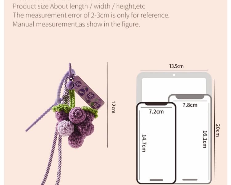 Grapes Knit Bag Charm
