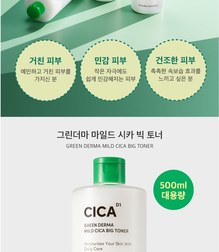 Buy NATURE REPUBLIC - Green Derma Mild Cica Big Toner in Bulk