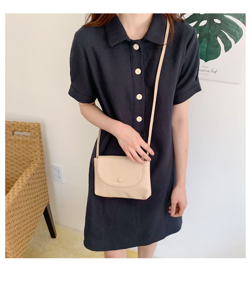 Skinny Knitted Polo A-Line Dress