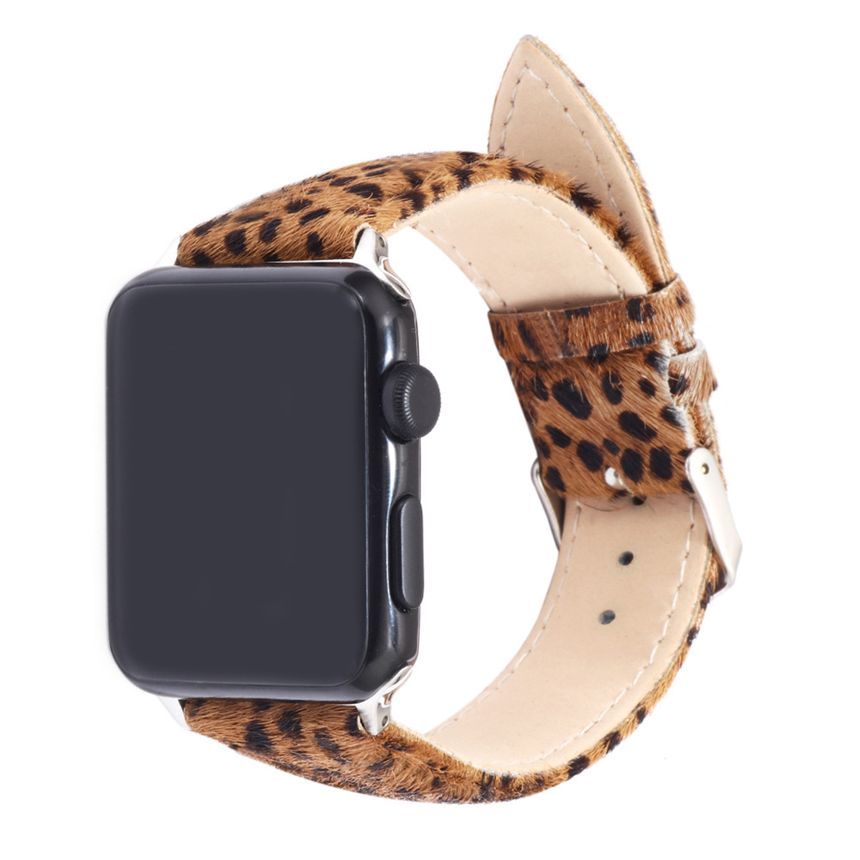 KINNO - Leopard Print Genuine Leather Apple Watch Strap | YesStyle