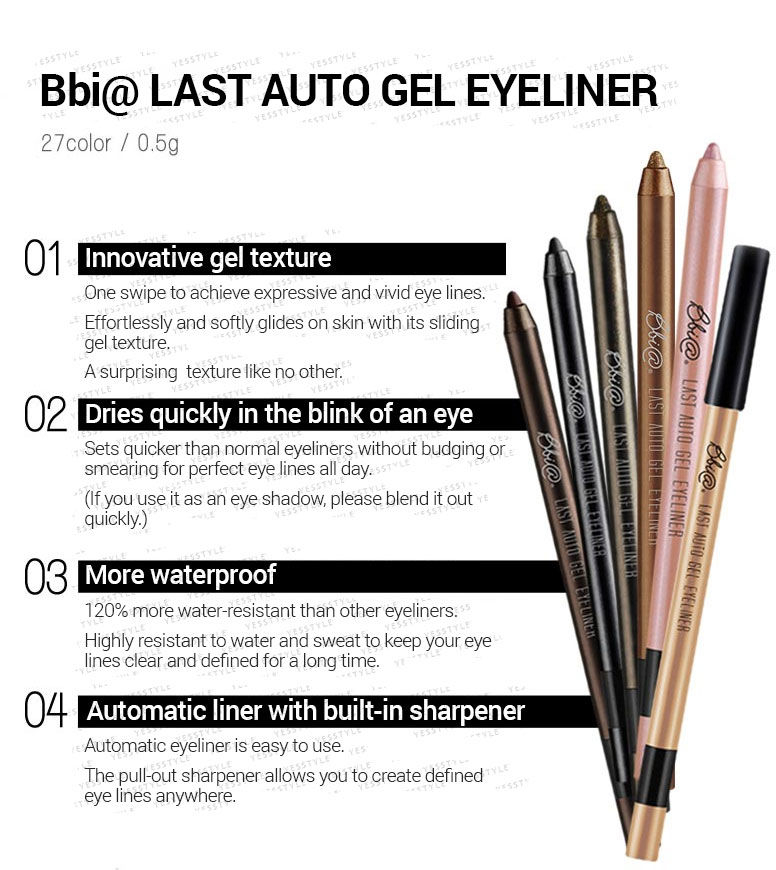 BBIA Last Auto Gel Eyeliner Basic, Long Lasting Waterproof, Red Wine (03  Burgundy) 0.5g : : Beauty