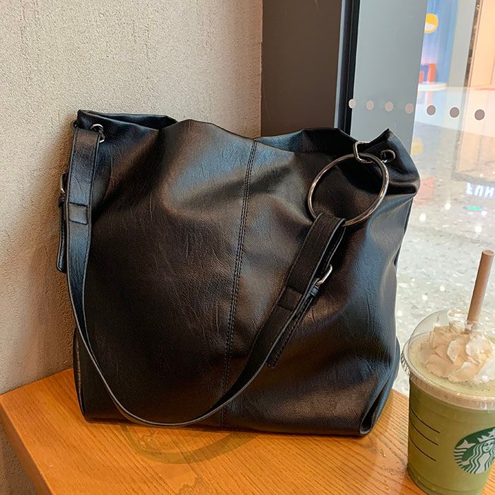TZ Faux Leather Tote Bag YesStyle