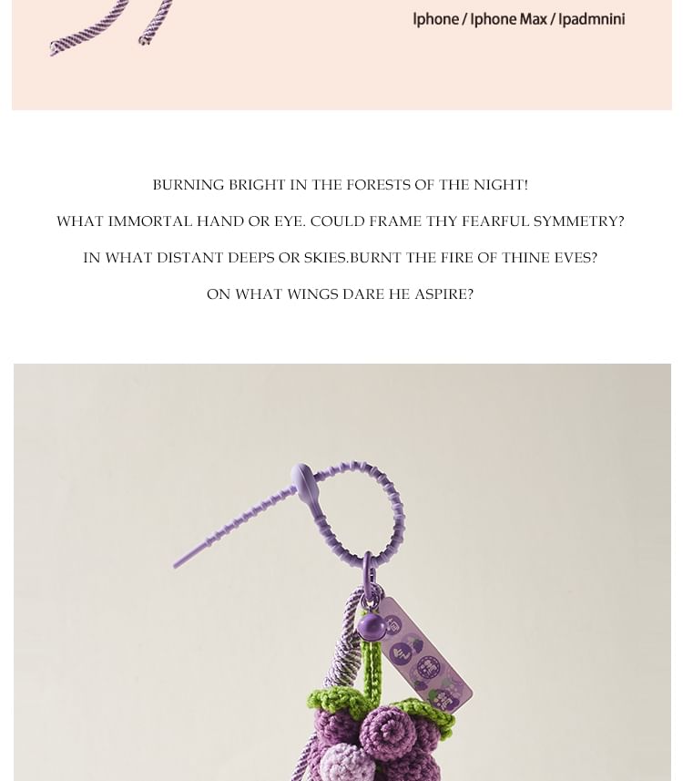 Grapes Knit Bag Charm