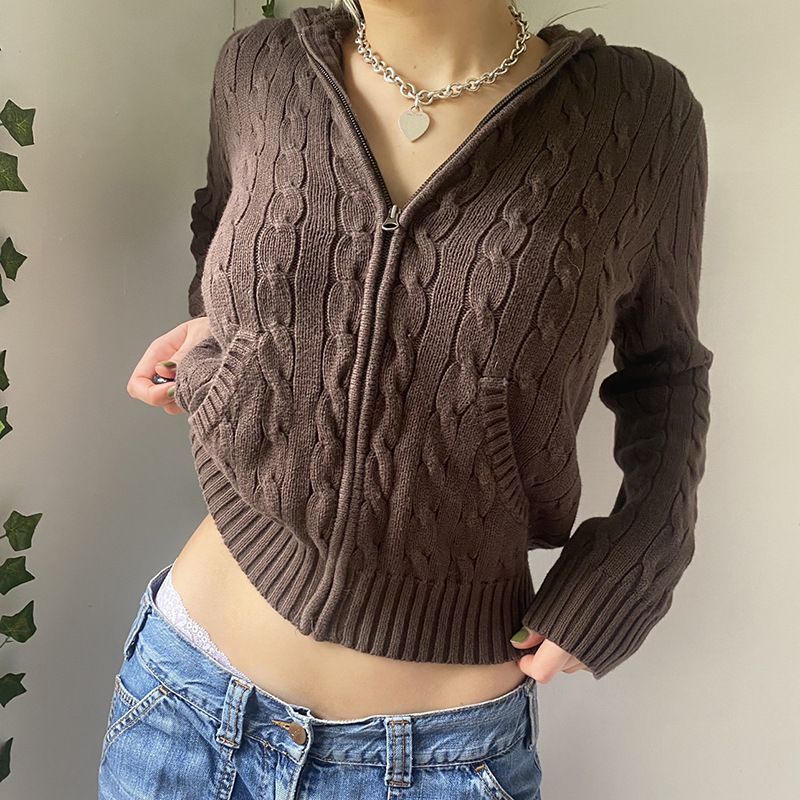 Honet - Cable-Knit Zip-Up Hoodie | YesStyle