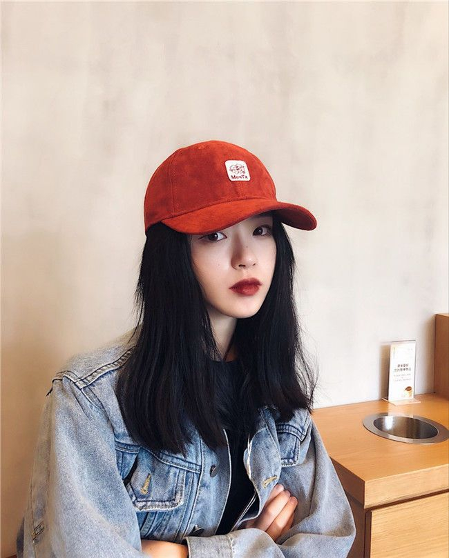 faux suede baseball cap