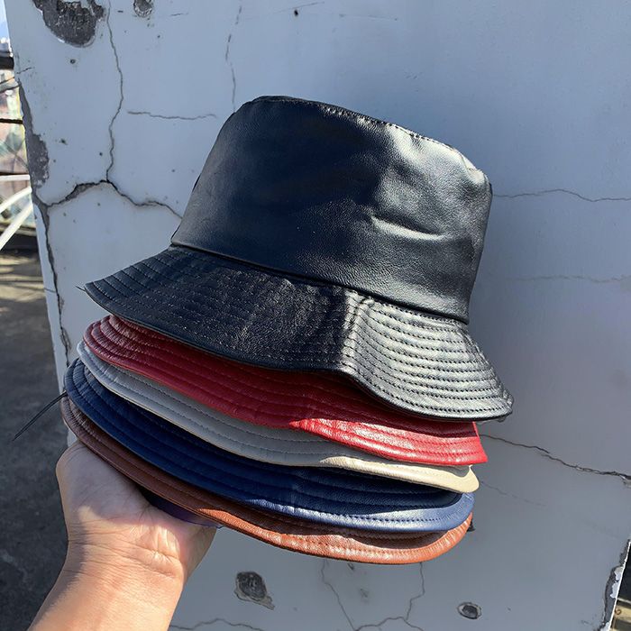 faux leather bucket hat