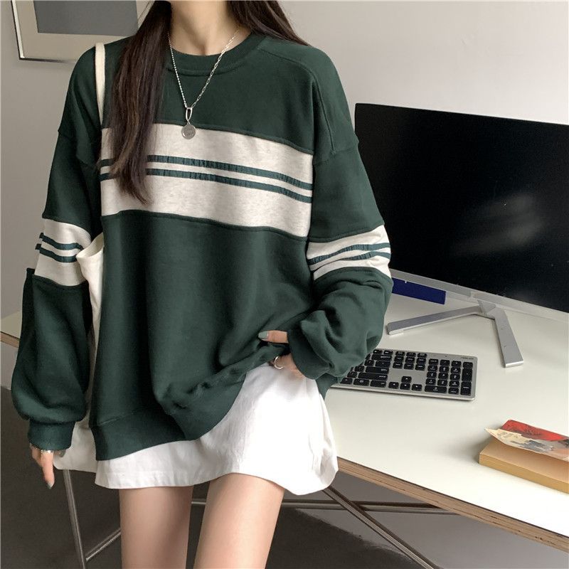 Striped Long-Sleeve Sweatshirt 