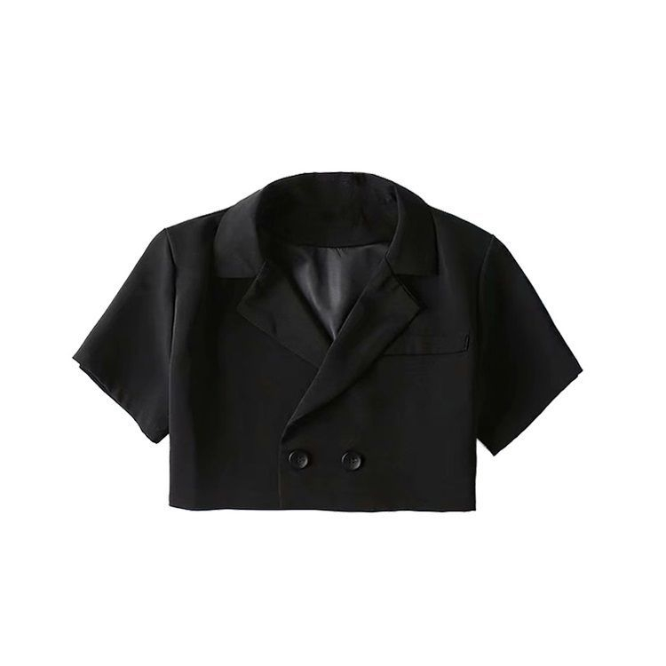 short sleeve black blazer