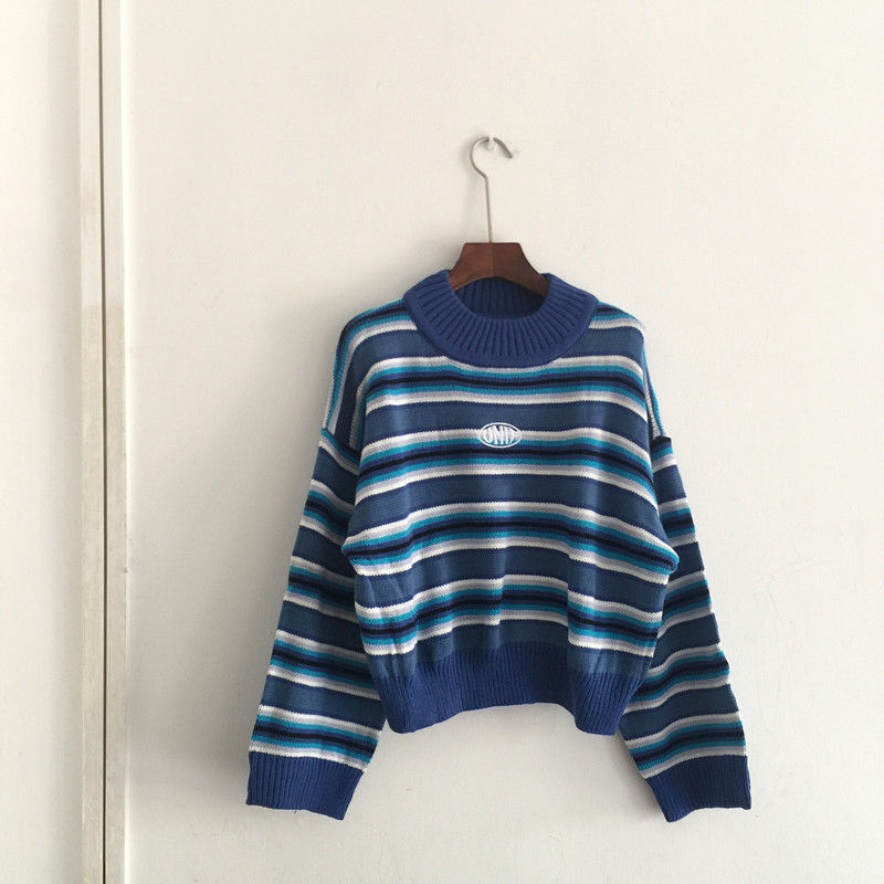 unif blue striped sweater