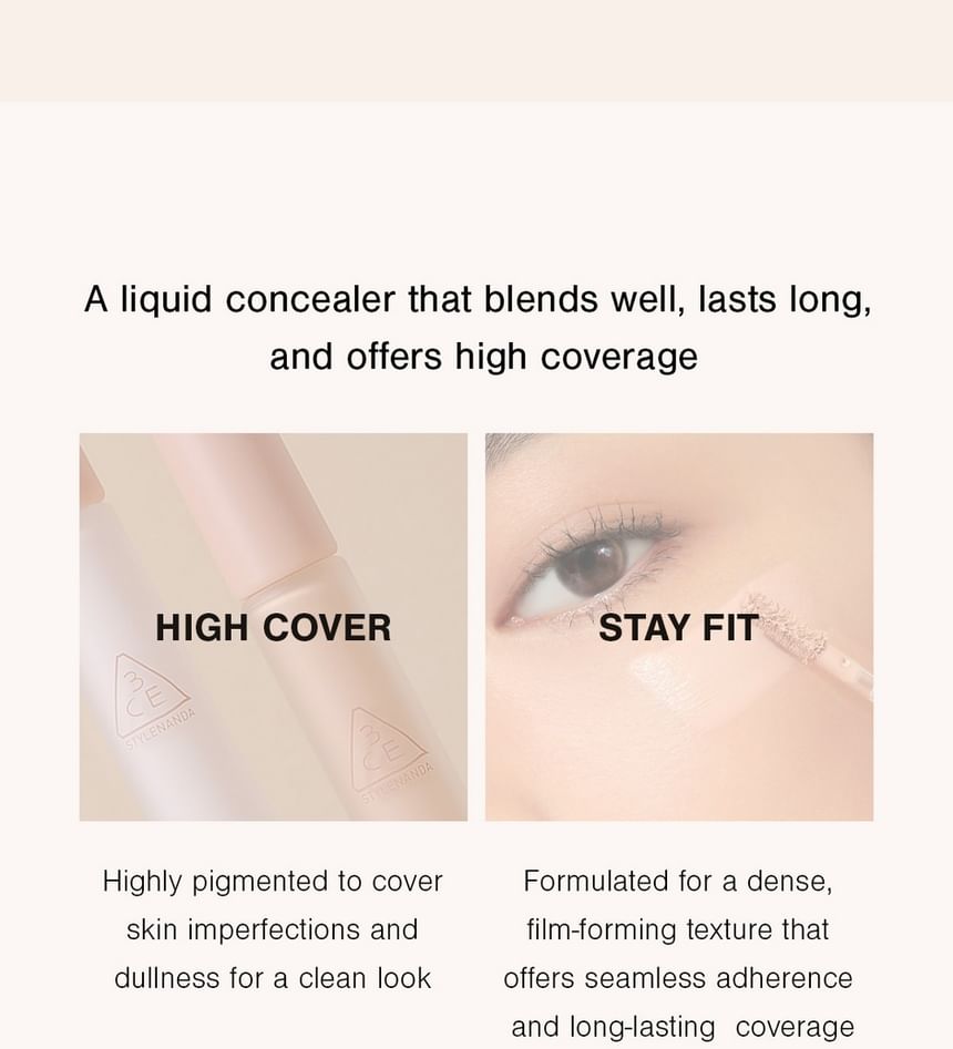 3CE - Skin Fit Cover Liquid Concealer - 3 Colors
