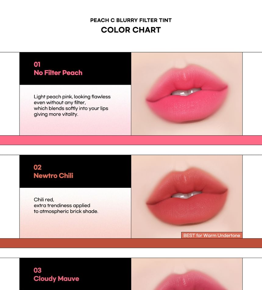 Buy Peach C - Blurry Filter Tint - 5 Colors in Bulk |  AsianBeautyWholesale.com