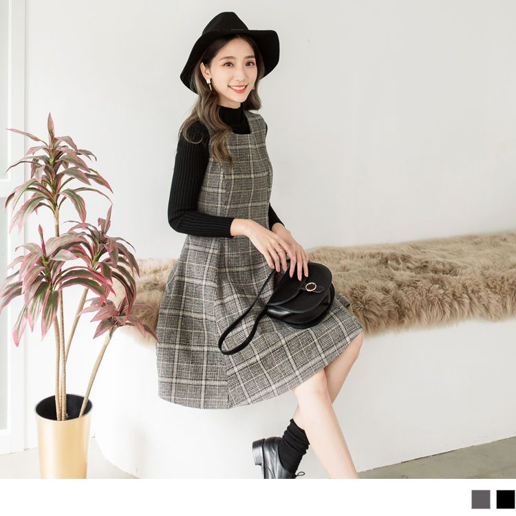 korean woolen dress