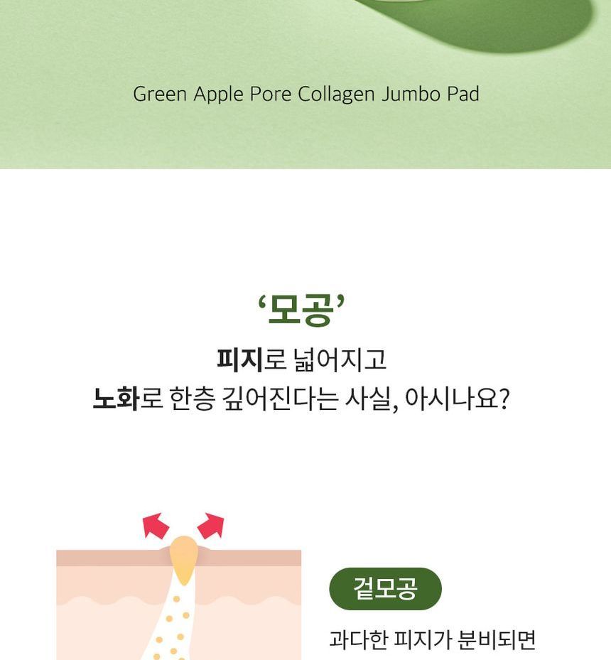 Milk Touch Green Apple Pore Collagen Jumbo Pad 60pcs 130ml