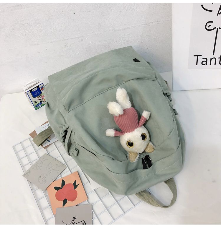 Evanki Plain Cotton Backpack YesStyle