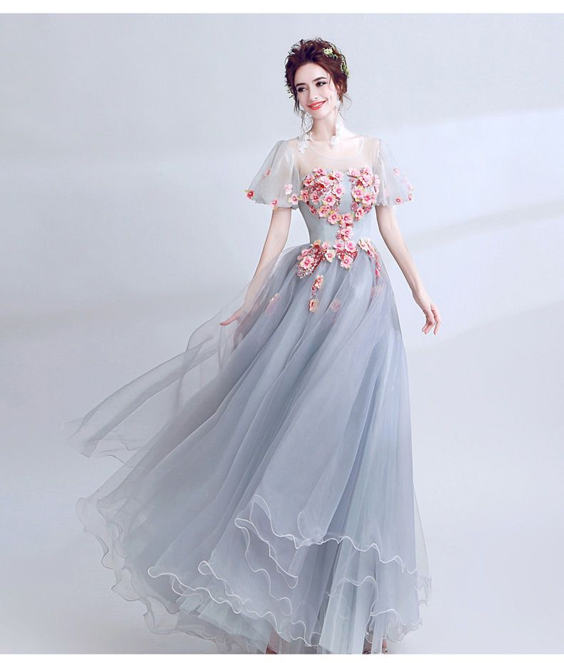 puff sleeve ball gown