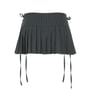 Low Waist Pinstriped Pleated Mini A-Line Skirt