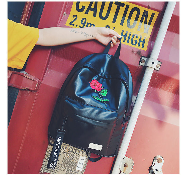 Golden Kelly Faux Leather Backpack YesStyle