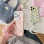 Floral Cat Phone Case / Strap / Set - Apple iPhone 16 Pro Max / 16 Pro / 16 Plus / 16 / 15 Pro Max / 15 Pro / 15 Plus / 15 / 14 Pro Max / 14 Pro / 14 Plus / 14 / SE / 13 Pro Max / 13 Pro / 13