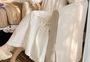 Puff-Sleeve Square Neck Plain Lace Trim Pajama Dress