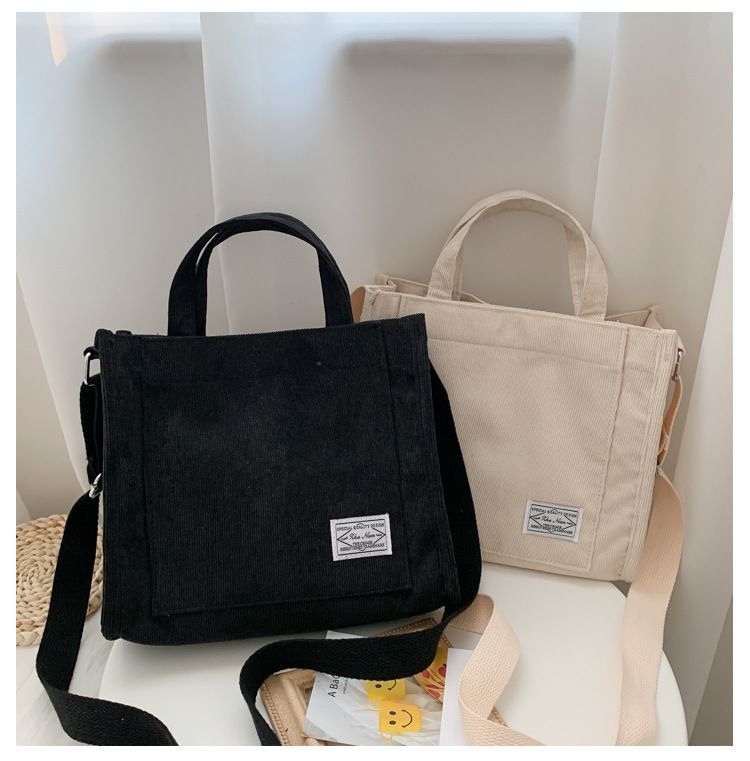 BAGuette Corduroy Crossbody Tote Bag YesStyle