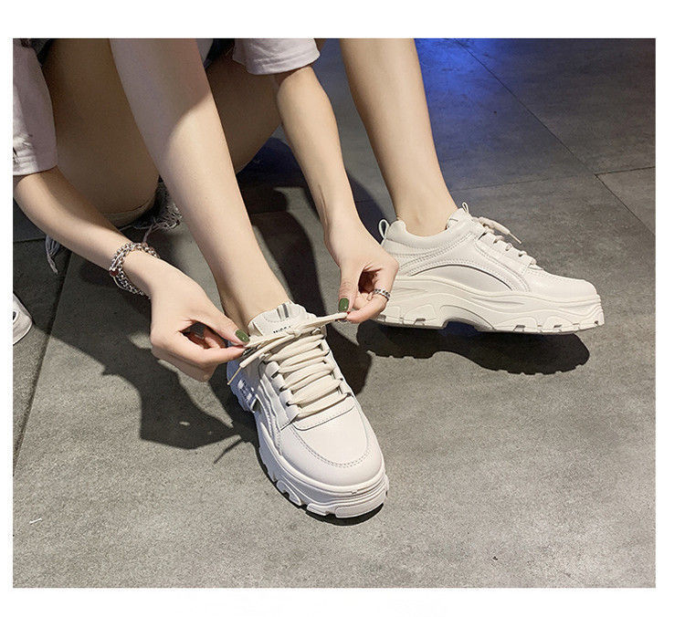 Faux-Leather Platform Sneakers 
