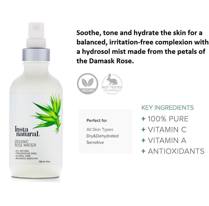 instanatural organic rose water