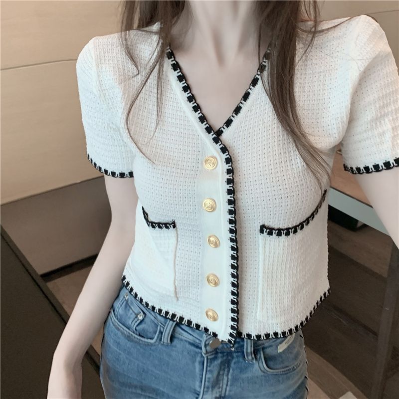 button up knit top