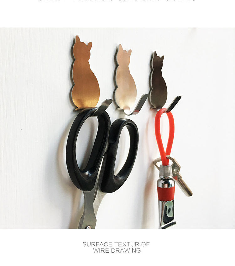 Home Simply Stainless Steel Cat Adhesive Wall Hook | YesStyle