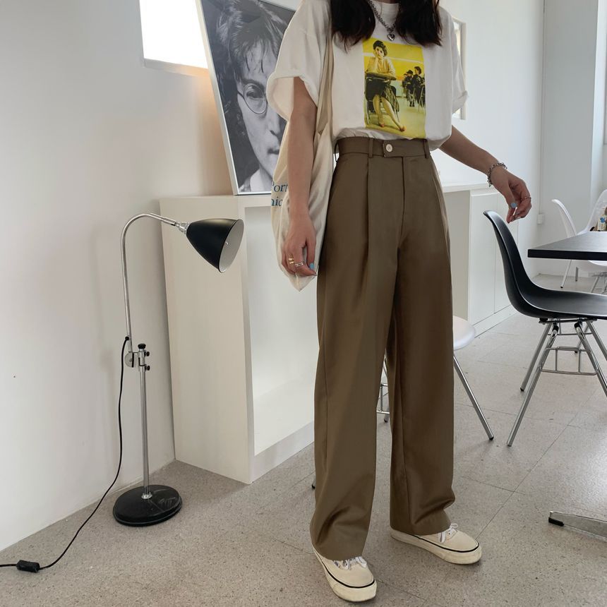 High-Waist Straight Leg Dress Pants | sdr.com.ec