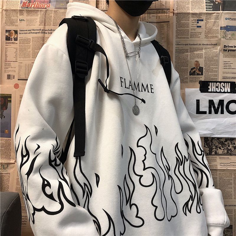 Banash - Flame Print Hoodie | YesStyle