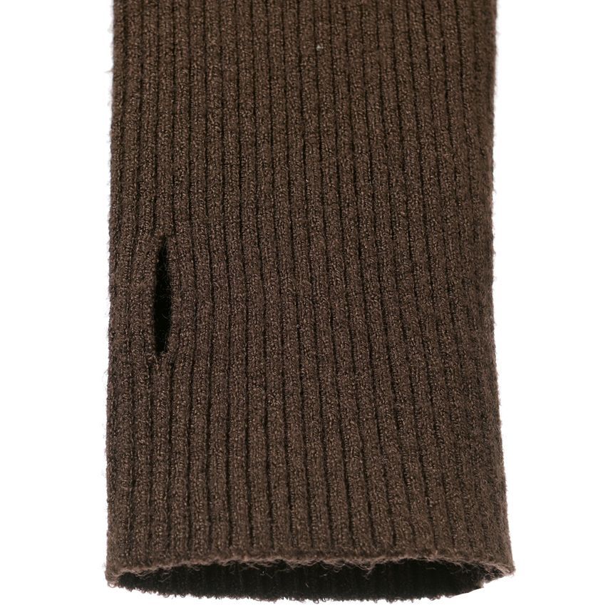 Off-Shoulder Turtleneck Plain Knit Top