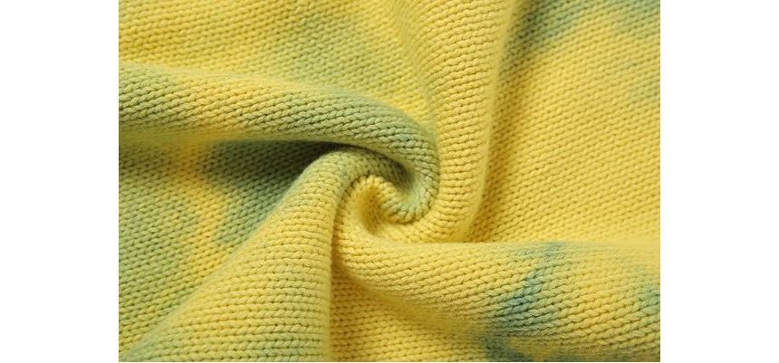 green and yellow tie dye cardigan