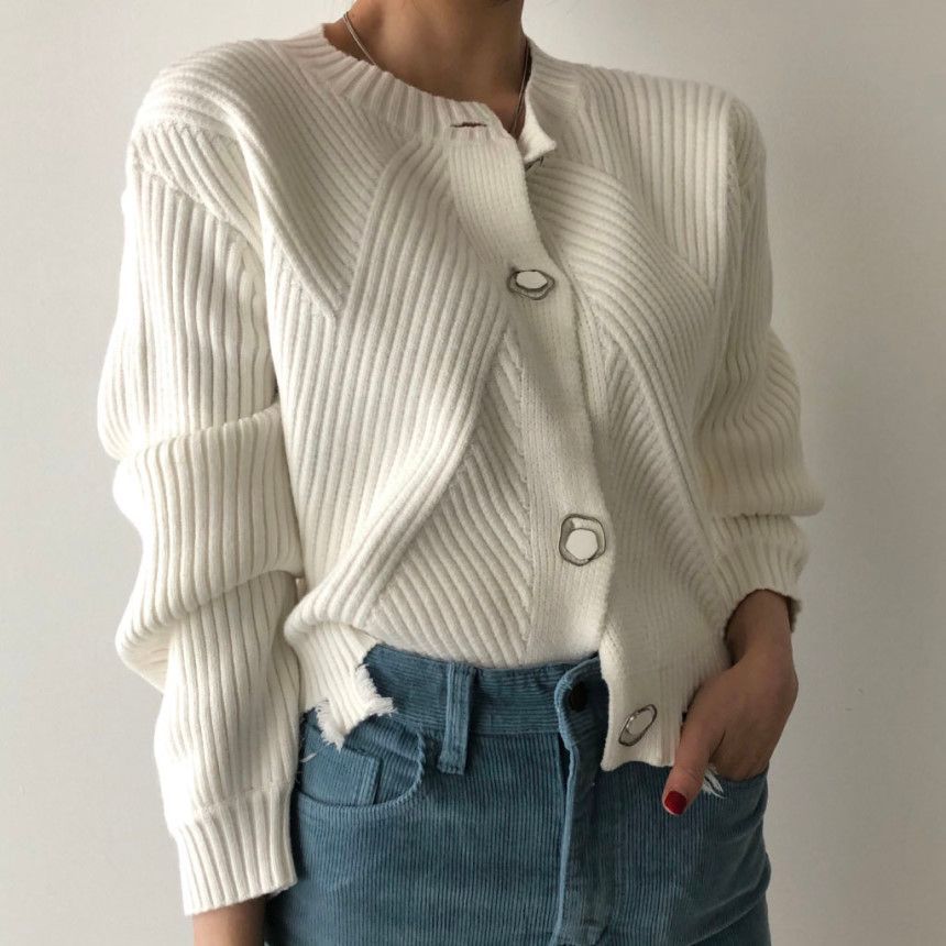 buttoned knit top