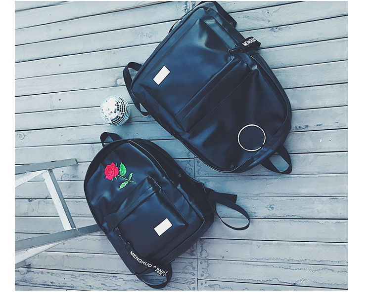 Golden Kelly Faux Leather Backpack YesStyle