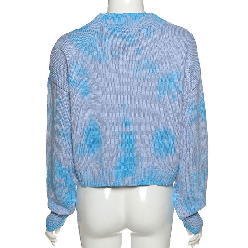 tie dye sweater with safety pins