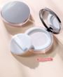 Set:  Makeup Powder Container with Mirror + Powder Puff + Scoop