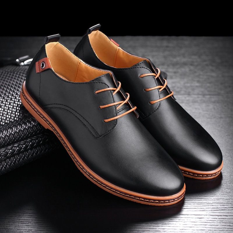 faux leather oxfords
