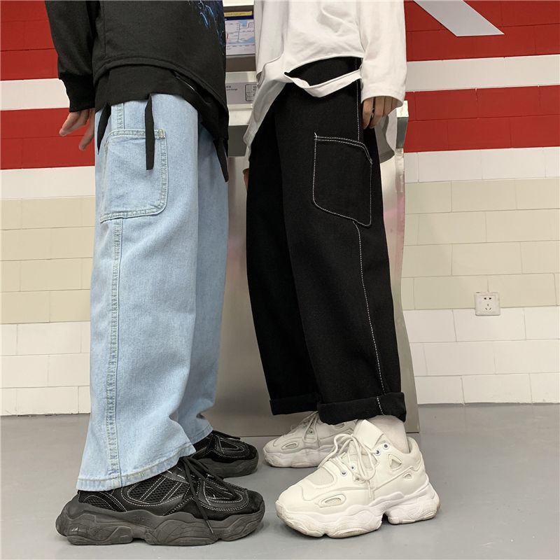 High-Waist Side-Pocket Straight Leg 