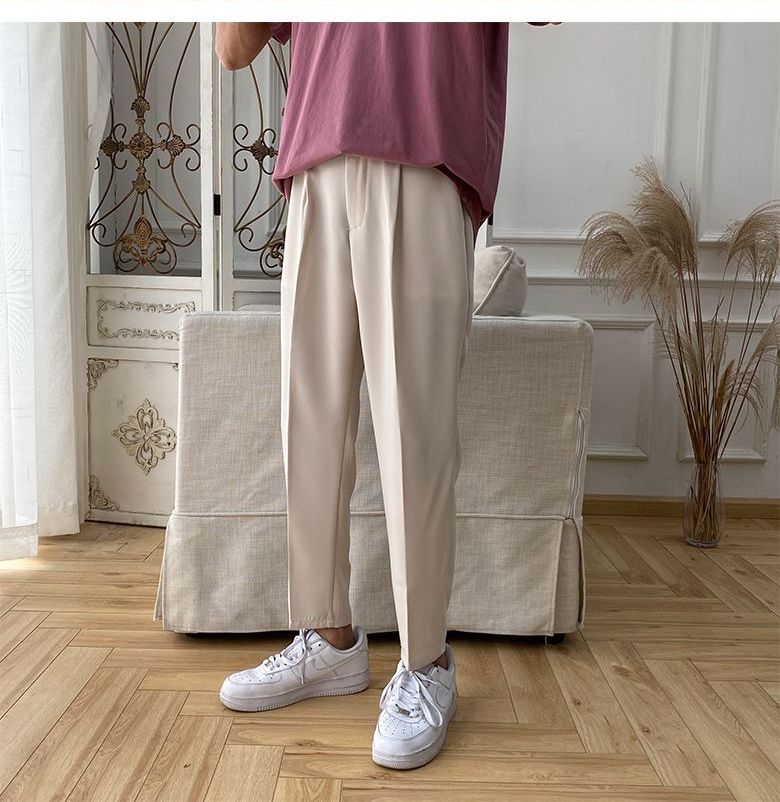 plain slim fit long pants