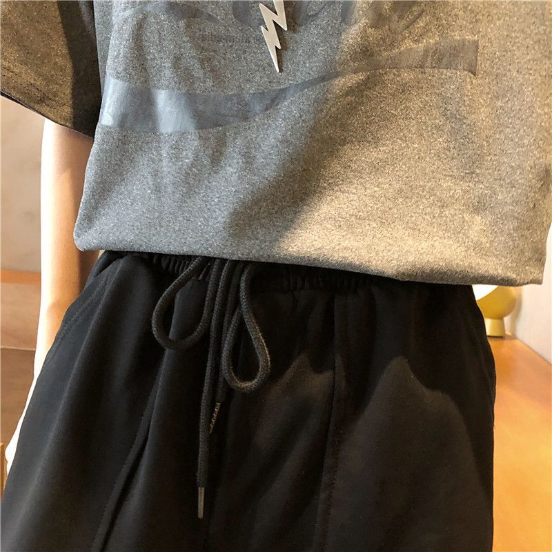 lettering fleece sweatpants