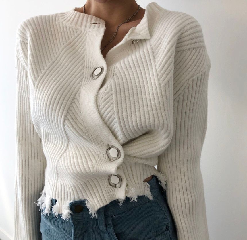 buttoned knit top