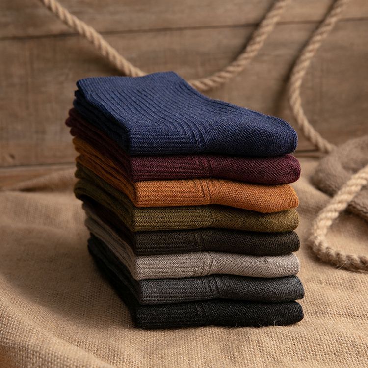 fluff muff - 五对装:纯色罗纹袜子