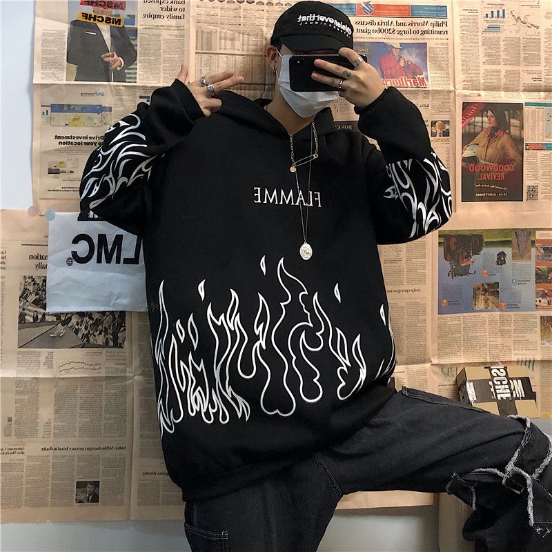 Buy Banash - Flame Print Hoodie in Bulk | AsianBeautyWholesale.com