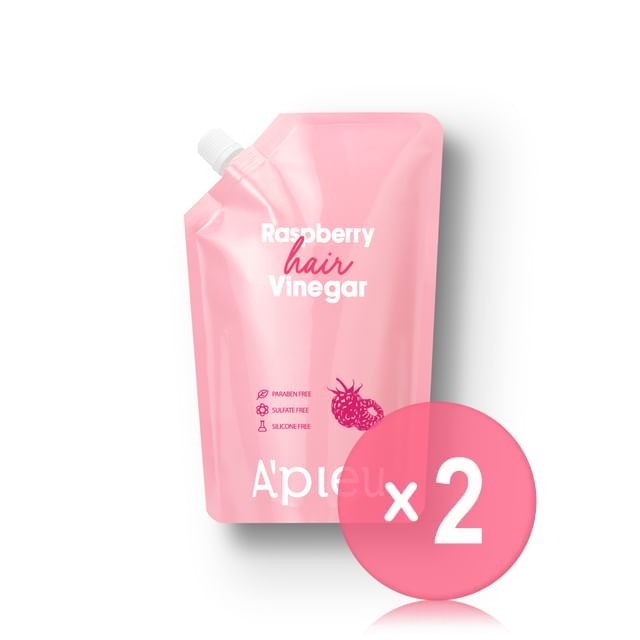 A-PIEU-Raspberry Hair Vinegar Refill Only 2pcs Bundle Set
